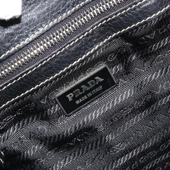 PRADA Shoulder Bag Nylon Leather Black Silver Auth am11803V