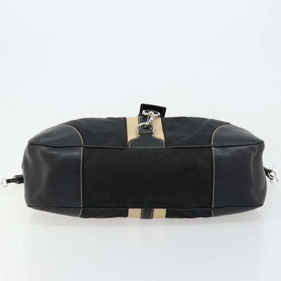 PRADA Shoulder Bag Nylon Leather Black Silver Auth am11803V