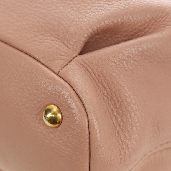 Miu Miu Hand Bag Leather 2way Pink Gold Auth am11804V