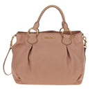 Miu Miu Hand Bag Leather 2way Pink Gold Auth am11804V-13