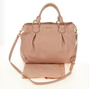 Miu Miu Hand Bag Leather 2way Pink Gold Auth am11804V-12