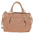 Miu Miu Hand Bag Leather 2way Pink Gold Auth am11804V-2