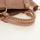 Miu Miu Hand Bag Leather 2way Pink Gold Auth am11804V-7