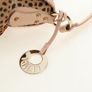 FENDI Hand Bag Unborn Calf Skin Beige Gold Auth am11805SAV-20