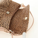 FENDI Hand Bag Unborn Calf Skin Beige Gold Auth am11805SAV-21