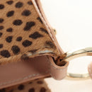 FENDI Hand Bag Unborn Calf Skin Beige Gold Auth am11805SAV-23