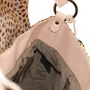 FENDI Hand Bag Unborn Calf Skin Beige Gold Auth am11805SAV-25