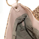 FENDI Hand Bag Unborn Calf Skin Beige Gold Auth am11805SAV-26