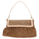 FENDI Hand Bag Unborn Calf Skin Beige Gold Auth am11805SAV-2