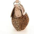 FENDI Hand Bag Unborn Calf Skin Beige Gold Auth am11805SAV-4
