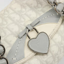 Christian Dior Trotter Canvas Romantic Chain Bag PVC White Silver Auth am11806V-14