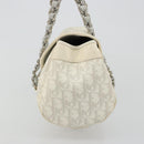 Christian Dior Trotter Canvas Romantic Chain Bag PVC White Silver Auth am11806V-4