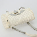 Christian Dior Trotter Canvas Romantic Chain Bag PVC White Silver Auth am11806V-6