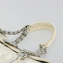 Christian Dior Trotter Canvas Romantic Chain Bag PVC White Silver Auth am11806V-8