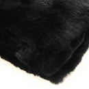 Miu Miu Crystal Chain Shoulder Bag Fur Black Silver 5BD233 Auth am11808SAM-18