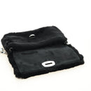 Miu Miu Crystal Chain Shoulder Bag Fur Black Silver 5BD233 Auth am11808SAM-20