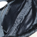 Miu Miu Crystal Chain Shoulder Bag Fur Black Silver 5BD233 Auth am11808SAM-9