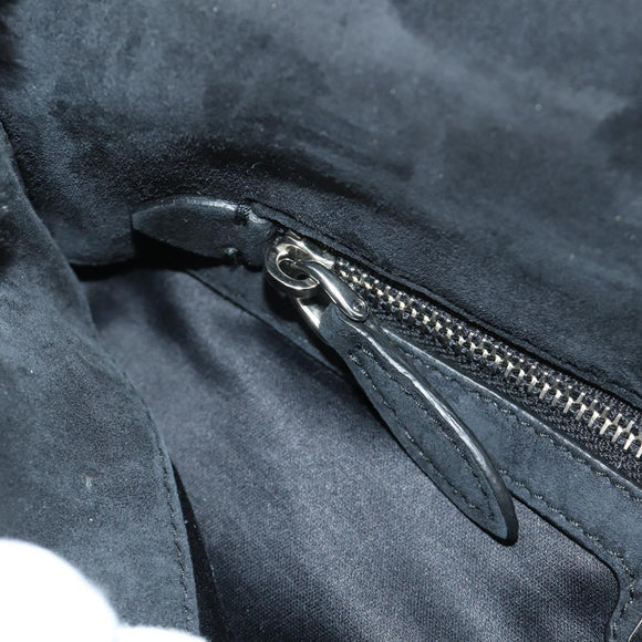 Miu Miu Crystal Chain Shoulder Bag Fur Black Silver 5BD233 Auth am11808SAM