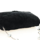 Miu Miu Crystal Chain Shoulder Bag Fur Black Silver 5BD233 Auth am11808SAM-6