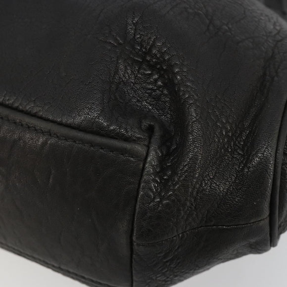 Miu Miu Hand Bag Leather Black Silver Auth am11809V
