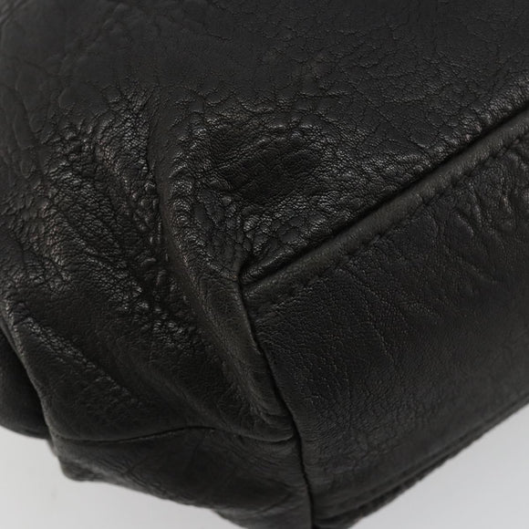 Miu Miu Hand Bag Leather Black Silver Auth am11809V