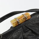 Miu Miu Hand Bag Leather Black Silver Auth am11809V-14