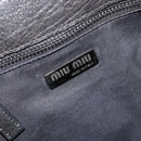 Miu Miu Hand Bag Leather Black Silver Auth am11809V-15