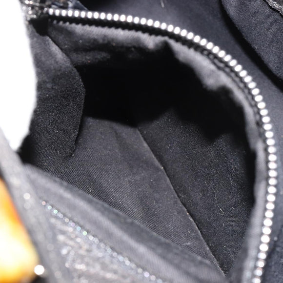 Miu Miu Hand Bag Leather Black Silver Auth am11809V