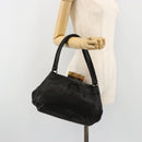 Miu Miu Hand Bag Leather Black Silver Auth am11809V-22