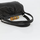 Miu Miu Hand Bag Leather Black Silver Auth am11809V-7