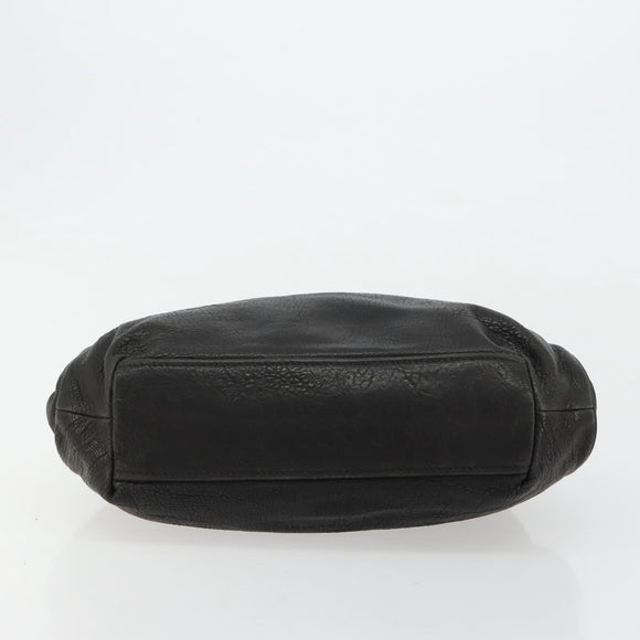 Miu Miu Hand Bag Leather Black Silver Auth am11809V