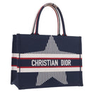 Christian Dior Alps Star Book Tote MM Tote Bag Canvas Navy Auth am11812M-1