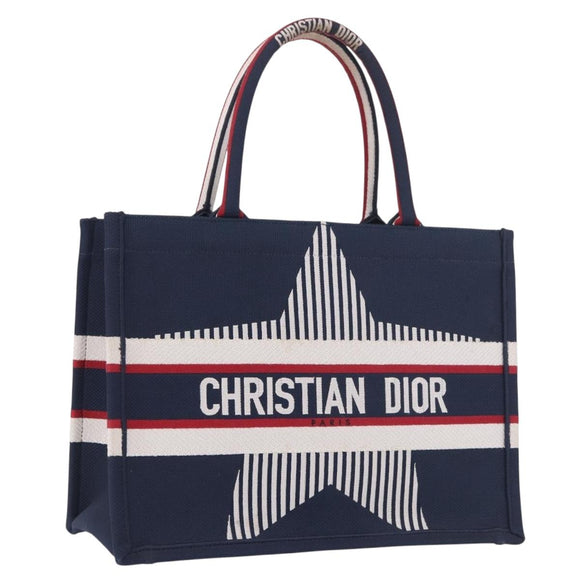 Christian Dior Alps Star Book Tote MM Tote Bag Canvas Navy Auth am11812M