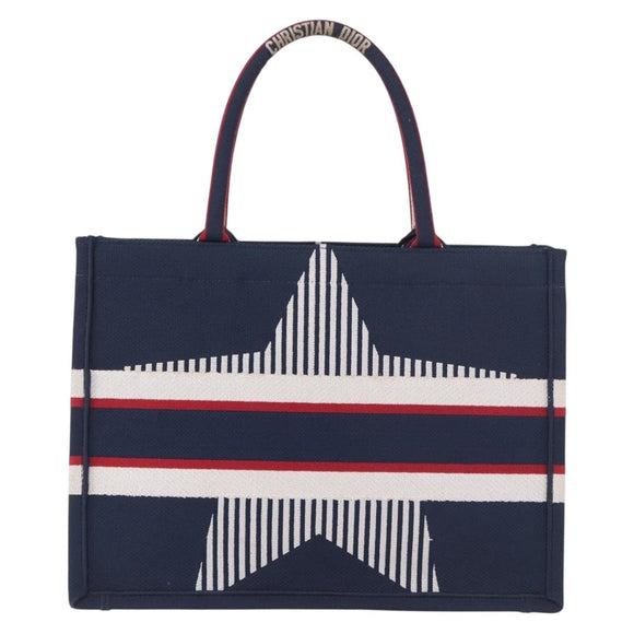 Christian Dior Alps Star Book Tote MM Tote Bag Canvas Navy Auth am11812M