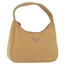 PRADA Mini Hand Bag Nylon Beige Silver Auth am11813A-1
