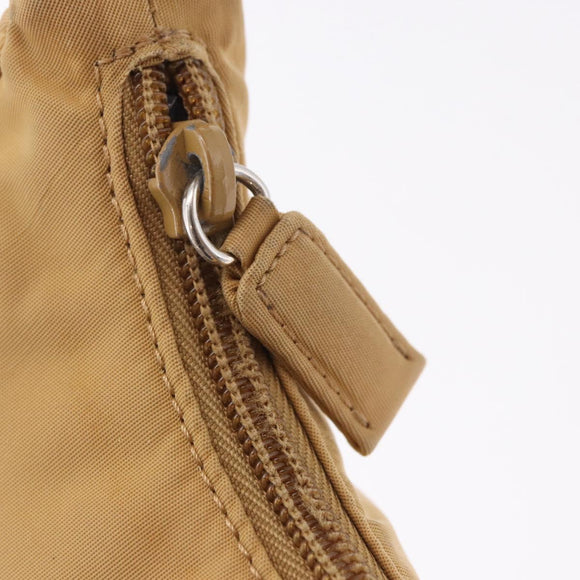 PRADA Mini Hand Bag Nylon Beige Silver Auth am11813A