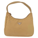 PRADA Mini Hand Bag Nylon Beige Silver Auth am11813A-13