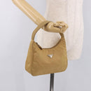 PRADA Mini Hand Bag Nylon Beige Silver Auth am11813A-22
