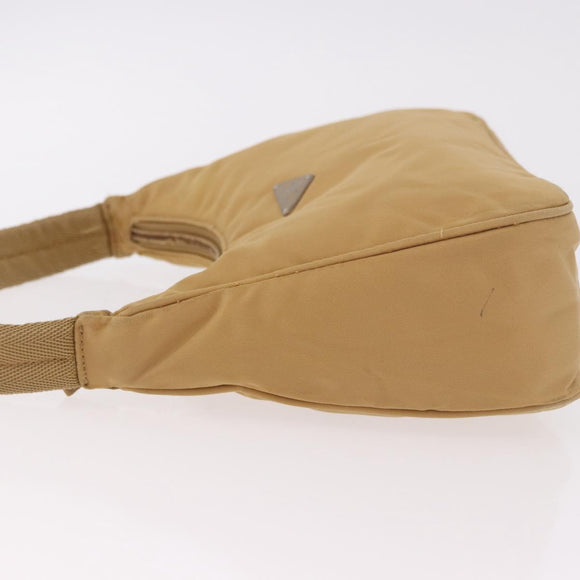 PRADA Mini Hand Bag Nylon Beige Silver Auth am11813A