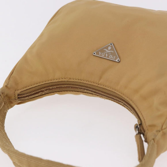 PRADA Mini Hand Bag Nylon Beige Silver Auth am11813A