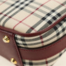 BURBERRY Nova Check Hand Bag Canvas Beige Gold Auth am11816V-15