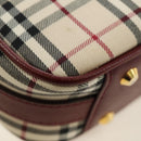 BURBERRY Nova Check Hand Bag Canvas Beige Gold Auth am11816V-16