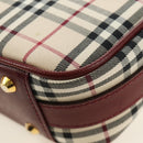 BURBERRY Nova Check Hand Bag Canvas Beige Gold Auth am11816V-17