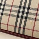 BURBERRY Nova Check Hand Bag Canvas Beige Gold Auth am11816V-9