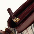 BURBERRY Nova Check Hand Bag Canvas Beige Gold Auth am11816V-19