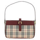 BURBERRY Nova Check Hand Bag Canvas Beige Gold Auth am11816V-13