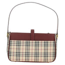 BURBERRY Nova Check Hand Bag Canvas Beige Gold Auth am11816V-2