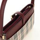 BURBERRY Nova Check Hand Bag Canvas Beige Gold Auth am11816V-6