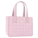 CHANEL New Travel line Hand Bag Nylon Pink Gold CC Auth am11817V-1