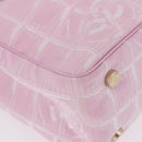 CHANEL New Travel line Hand Bag Nylon Pink Gold CC Auth am11817V-14